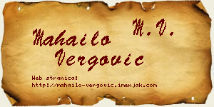 Mahailo Vergović vizit kartica